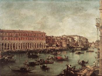 弗朗西斯科 格拉蒂 The Grand Canal at th Fish Market Pescheria 弗朗西斯科 格拉蒂 The Grand Canal at th Fish Market Pescheria